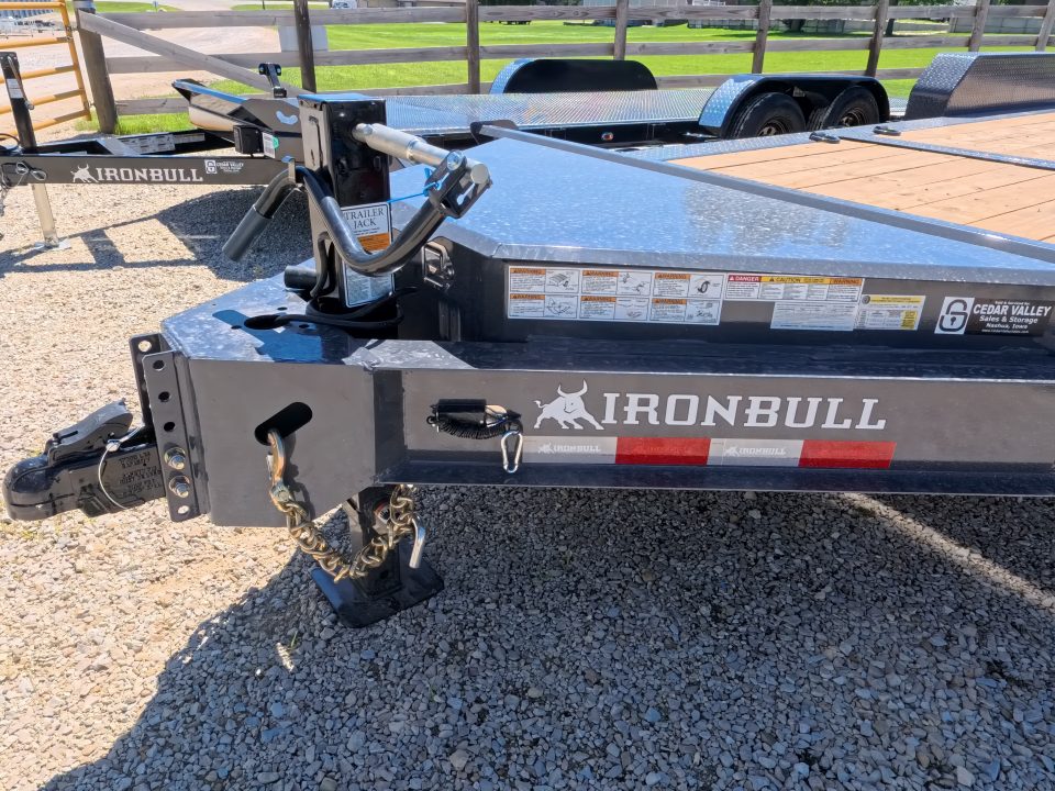 New 2027 Iron Bull 83 x 22 (16+6) TWB Tilt Trailer 2) 7K Torsion Axles with Electric Brakes, 16" Crossmembers, Spare Tire Mount, D-rings, and More!