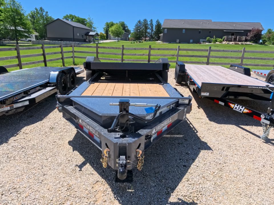 New 2027 Iron Bull 83 x 22 (16+6) TWB Tilt Trailer 2) 7K Torsion Axles with Electric Brakes, 16" Crossmembers, Spare Tire Mount, D-rings, and More!