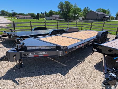New 2027 Iron Bull 83 x 22 (16+6) TWB Tilt Trailer 2) 7K Torsion Axles with Electric Brakes, 16  Crossmembers, Spare Tire Mount, D-rings, and More!