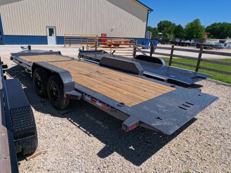 New 2027 Iron Bull 83 x 22 (16+6) TWB Tilt Trailer 2) 7K Torsion Axles with Electric Brakes, 16" Crossmembers, Spare Tire Mount, D-rings, and More!