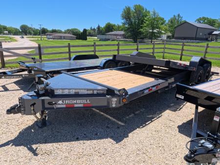 New 2027 Iron Bull 83 x 22 (16+6) TWB Tilt Trailer 2) 7K Torsion Axles with Electric Brakes, 16" Crossmembers, Spare Tire Mount, D-rings, and More!