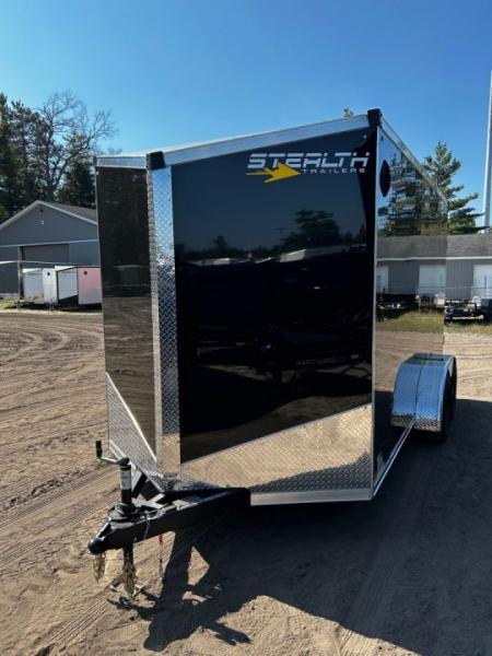 New 2026 Stealth Trailers 7X14 BLACK W/RAMP 7FT Cargo / Enclosed Trailer