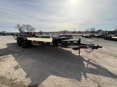 New 2026 H&H Black Steel 82 x20' 10k Electric tilt Speed Loader Car Hauler Trailer
