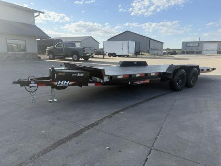 New 2026 H&H Black Steel 82 x20' 10k Electric Tilt Speed Loader Car Hauler Trailer