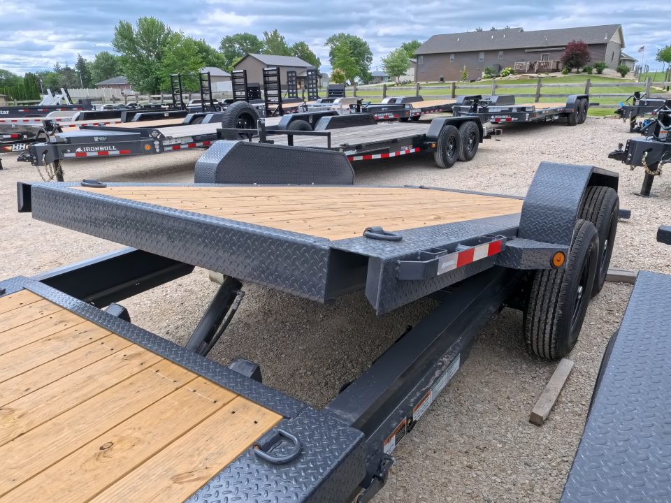 New 2027 Iron Bull 83 x 22 (16+6) TWB Tilt Trailer 2) 7K Torsion Axles with Electric Brakes, 16" Crossmembers, Spare Tire Mount, D-Rings, and More!
