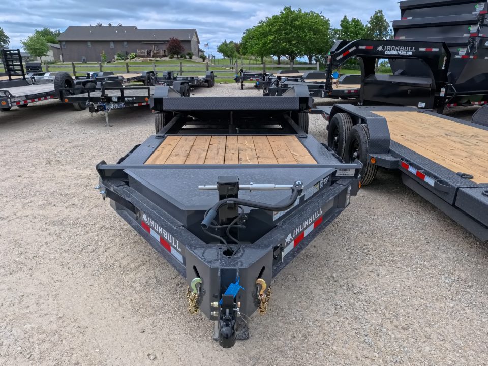 New 2027 Iron Bull 83 x 22 (16+6) TWB Tilt Trailer 2) 7K Torsion Axles with Electric Brakes, 16" Crossmembers, Spare Tire Mount, D-Rings, and More!