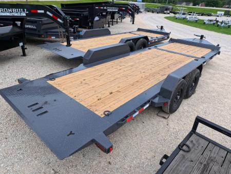 New 2027 Iron Bull 83 x 22 (16+6) TWB Tilt Trailer 2) 7K Torsion Axles with Electric Brakes, 16" Crossmembers, Spare Tire Mount, D-Rings, and More!