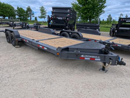 New 2027 Iron Bull 83 x 22 (16+6) TWB Tilt Trailer 2) 7K Torsion Axles with Electric Brakes, 16" Crossmembers, Spare Tire Mount, D-Rings, and More!