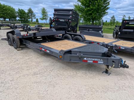New 2027 Iron Bull 83 x 22 (16+6) TWB Tilt Trailer 2) 7K Torsion Axles with Electric Brakes, 16" Crossmembers, Spare Tire Mount, D-Rings, and More!