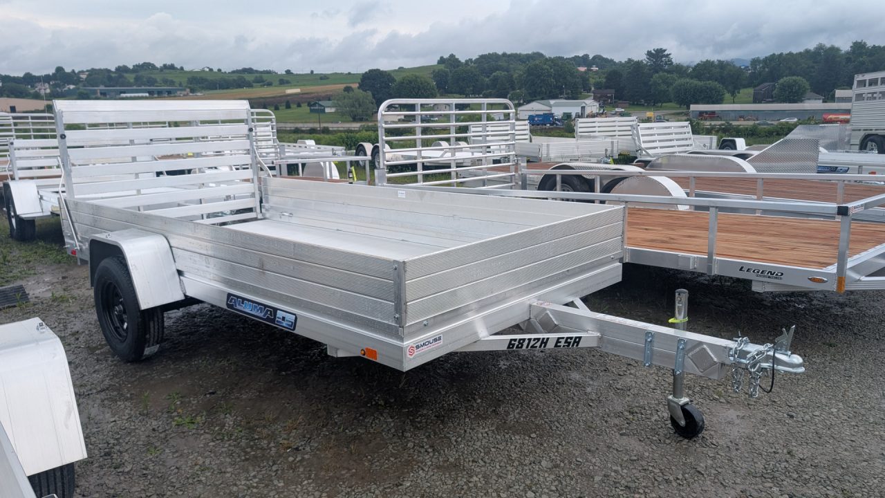 New 2027 Aluma 5'8" x 12 HD EDGE Utility Trailer w/ 12" Side Rack Kit