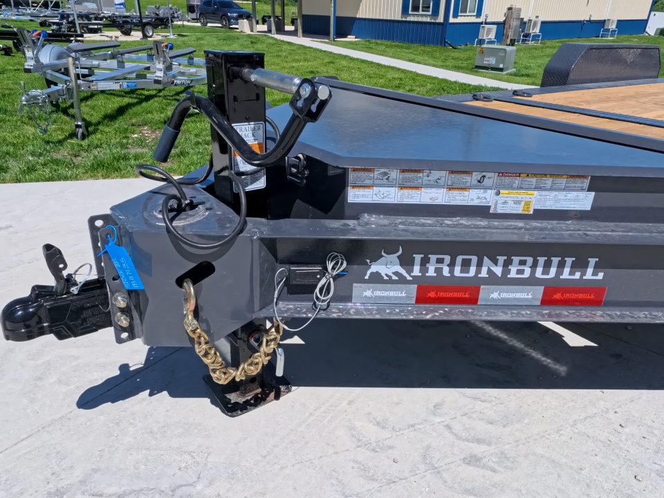 New 2027 Iron Bull 83x20 TWB Tilt Trailer with 2)7,000 lb. Torsion Axles, Upgraded to 2) Elec. Brakes, 10 Ply Tires-Gray