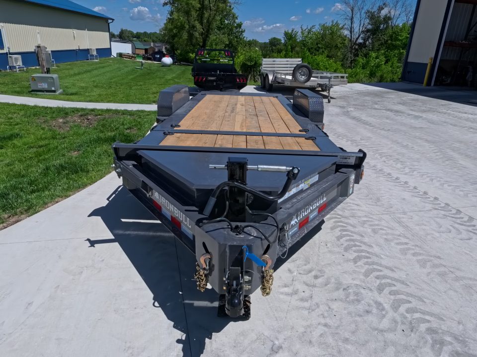 New 2027 Iron Bull 83x20 TWB Tilt Trailer with 2)7,000 lb. Torsion Axles, Upgraded to 2) Elec. Brakes, 10 Ply Tires-Gray