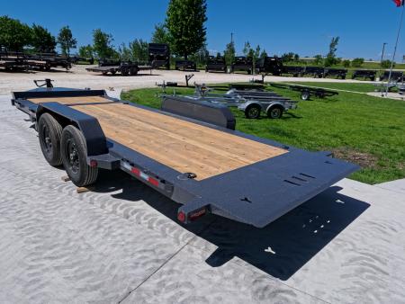 New 2027 Iron Bull 83x20 TWB Tilt Trailer with 2)7,000 lb. Torsion Axles, Upgraded to 2) Elec. Brakes, 10 Ply Tires-Gray