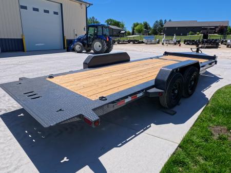 New 2027 Iron Bull 83x20 TWB Tilt Trailer with 2)7,000 lb. Torsion Axles, Upgraded to 2) Elec. Brakes, 10 Ply Tires-Gray