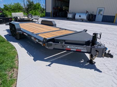 New 2027 Iron Bull 83x20 TWB Tilt Trailer with 2)7,000 lb. Torsion Axles, Upgraded to 2) Elec. Brakes, 10 Ply Tires-Gray