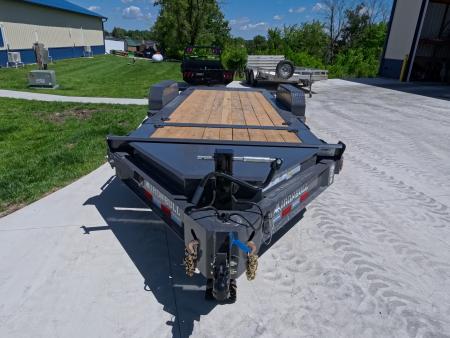 New 2027 Iron Bull 83x20 TWB Tilt Trailer with 2)7,000 lb. Torsion Axles, Upgraded to 2) Elec. Brakes, 10 Ply Tires-Gray