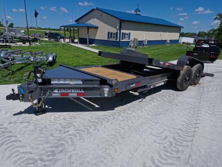New 2027 Iron Bull 83x20 TWB Tilt Trailer with 2)7,000 lb. Torsion Axles, Upgraded to 2) Elec. Brakes, 10 Ply Tires-Gray