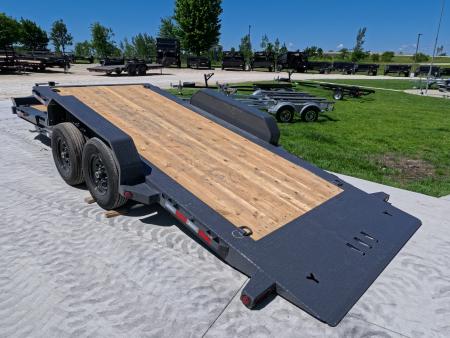 New 2027 Iron Bull 83x20 TWB Tilt Trailer with 2)7,000 lb. Torsion Axles, Upgraded to 2) Elec. Brakes, 10 Ply Tires-Gray