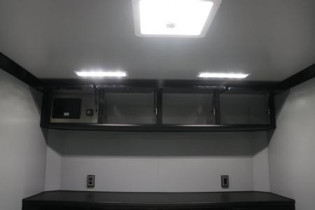New In-Tech Lite 8.5x28 Race Trailer-10K Sportsman Gray W/ Black Trim- Tool Drawers, Extension Flap, Black Interior Trim, and Black Exterior Trim