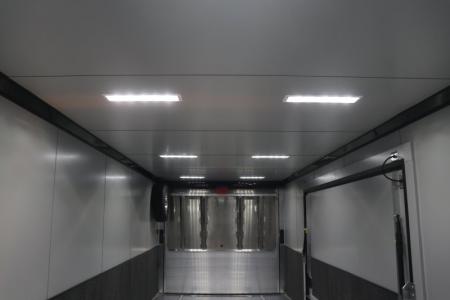 New In-Tech Lite 8.5x28 Race Trailer-10K Sportsman Gray W/ Black Trim- Tool Drawers, Extension Flap, Black Interior Trim, and Black Exterior Trim