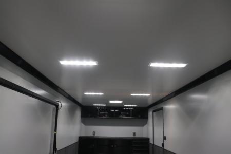 New In-Tech Lite 8.5x28 Race Trailer-10K Sportsman Gray W/ Black Trim- Tool Drawers, Extension Flap, Black Interior Trim, and Black Exterior Trim