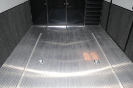 New In-Tech Lite 8.5x28 Race Trailer-10K Sportsman Gray W/ Black Trim- Tool Drawers, Extension Flap, Black Interior Trim, and Black Exterior Trim