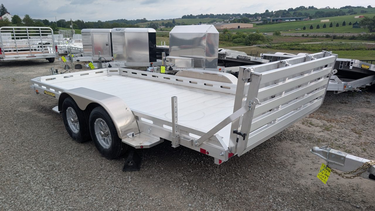 New 2027 Aluma 6'6" x 16' Tandem Axle Utility Trailer w/ Bi-Fold Gate
