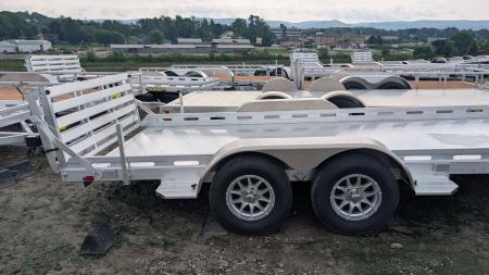 New 2027 Aluma 6'6" x 16' Tandem Axle Utility Trailer w/ Bi-Fold Gate