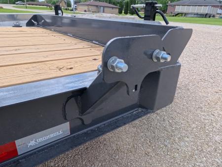 New 2027 Iron Bull 83x20 EWB Equipment Trailer 2)7K Straight Axles, Electric Brakes F-Adj., 3' Self Cleaning Dove Tail w/Rampage Ramps, Adj. 2 5/16" Coupler, LRE 10 Ply Tires