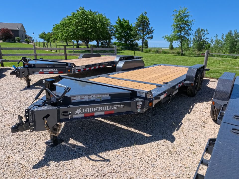 New 2027 Iron Bull 83x20 TWB Tilt Trailer with 2)7,000 lb. Torsion Axles, Upgraded to 2) Elec. Brakes, 10 Ply Tires-Gray