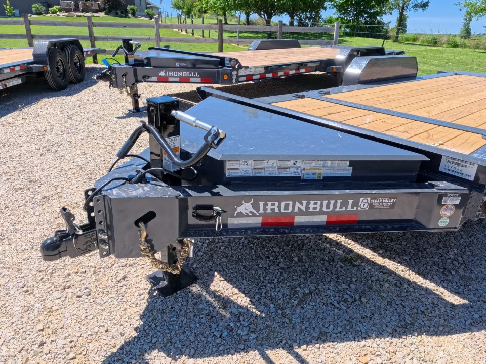 New 2027 Iron Bull 83x20 TWB Tilt Trailer with 2)7,000 lb. Torsion Axles, Upgraded to 2) Elec. Brakes, 10 Ply Tires-Gray
