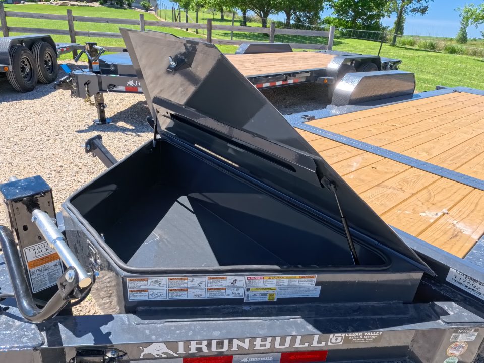 New 2027 Iron Bull 83x20 TWB Tilt Trailer with 2)7,000 lb. Torsion Axles, Upgraded to 2) Elec. Brakes, 10 Ply Tires-Gray