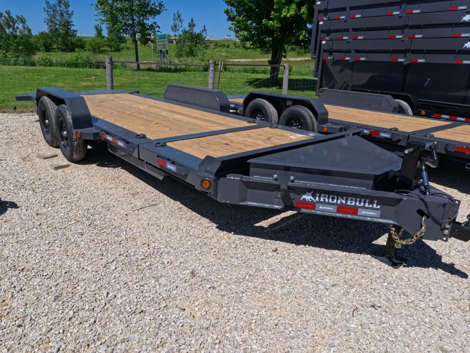 New 2027 Iron Bull 83x20 TWB Tilt Trailer with 2)7,000 lb. Torsion Axles, Upgraded to 2) Elec. Brakes, 10 Ply Tires-Gray