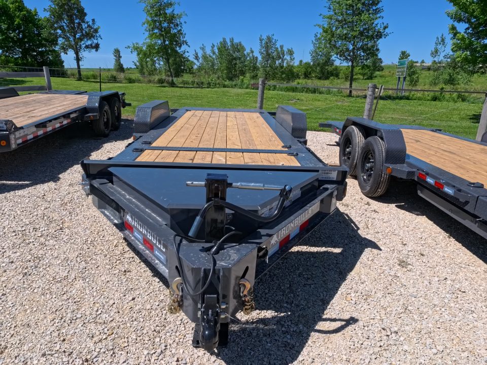 New 2027 Iron Bull 83x20 TWB Tilt Trailer with 2)7,000 lb. Torsion Axles, Upgraded to 2) Elec. Brakes, 10 Ply Tires-Gray