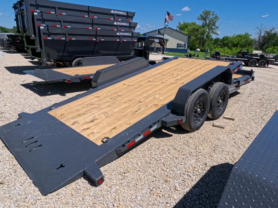New 2027 Iron Bull 83x20 TWB Tilt Trailer with 2)7,000 lb. Torsion Axles, Upgraded to 2) Elec. Brakes, 10 Ply Tires-Gray