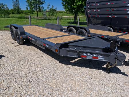 New 2027 Iron Bull 83x20 TWB Tilt Trailer with 2)7,000 lb. Torsion Axles, Upgraded to 2) Elec. Brakes, 10 Ply Tires-Gray