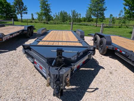 New 2027 Iron Bull 83x20 TWB Tilt Trailer with 2)7,000 lb. Torsion Axles, Upgraded to 2) Elec. Brakes, 10 Ply Tires-Gray