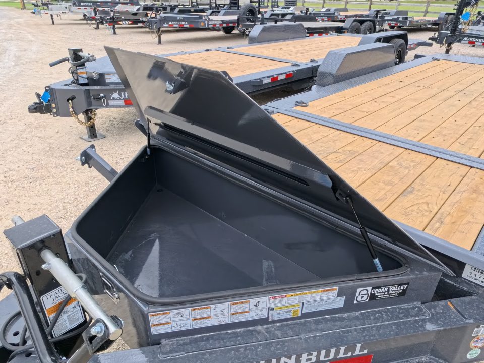 New 2027 Iron Bull 83x20 TWB Tilt Trailer with 2)7,000 lb. Torsion Axles, Upgraded to 2) Elec. Brakes, 10 Ply Tires-Gray