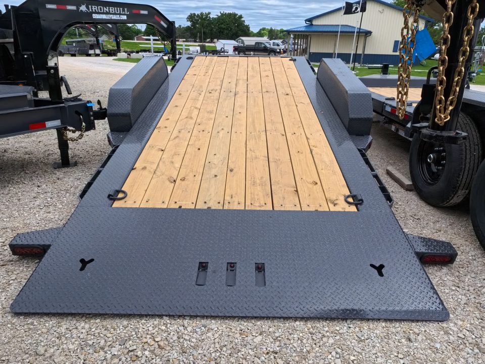 New 2027 Iron Bull 83x20 TWB Tilt Trailer with 2)7,000 lb. Torsion Axles, Upgraded to 2) Elec. Brakes, 10 Ply Tires-Gray