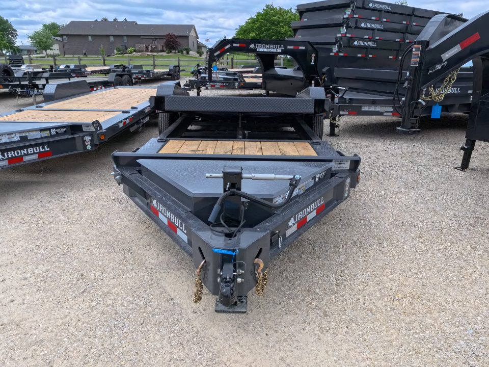 New 2027 Iron Bull 83x20 TWB Tilt Trailer with 2)7,000 lb. Torsion Axles, Upgraded to 2) Elec. Brakes, 10 Ply Tires-Gray