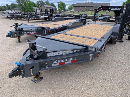 New 2027 Iron Bull 83x20 TWB Tilt Trailer with 2)7,000 lb. Torsion Axles, Upgraded to 2) Elec. Brakes, 10 Ply Tires-Gray