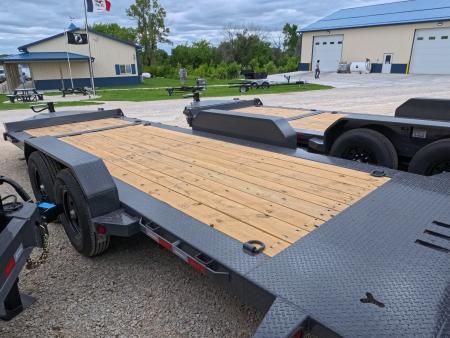 New 2027 Iron Bull 83x20 TWB Tilt Trailer with 2)7,000 lb. Torsion Axles, Upgraded to 2) Elec. Brakes, 10 Ply Tires-Gray