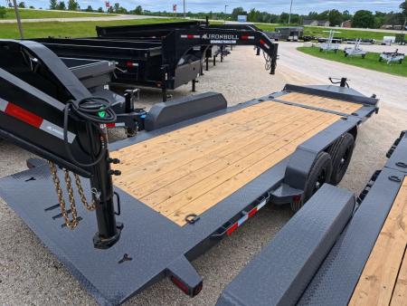 New 2027 Iron Bull 83x20 TWB Tilt Trailer with 2)7,000 lb. Torsion Axles, Upgraded to 2) Elec. Brakes, 10 Ply Tires-Gray