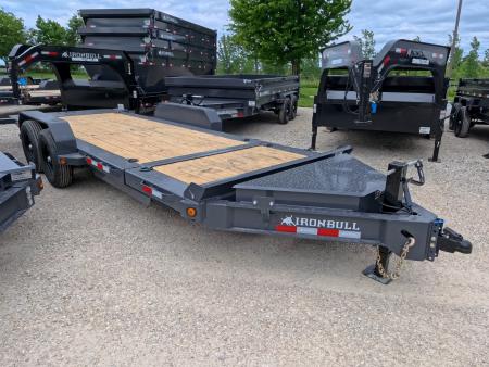 New 2027 Iron Bull 83x20 TWB Tilt Trailer with 2)7,000 lb. Torsion Axles, Upgraded to 2) Elec. Brakes, 10 Ply Tires-Gray
