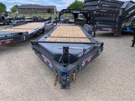 New 2027 Iron Bull 83x20 TWB Tilt Trailer with 2)7,000 lb. Torsion Axles, Upgraded to 2) Elec. Brakes, 10 Ply Tires-Gray