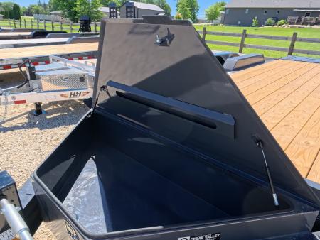 New 2027 Iron Bull 83 x 22 EWB Equipment Trailer with 2) 7K Straight Axles, Electric Brakes, 3' Self Cleaning Dove Tail with Rampage Ramps, Removeable Fenders and More!