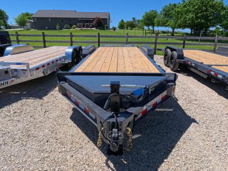 New 2027 Iron Bull 83 x 22 EWB Equipment Trailer with 2) 7K Straight Axles, Electric Brakes, 3' Self Cleaning Dove Tail with Rampage Ramps, Removeable Fenders and More!