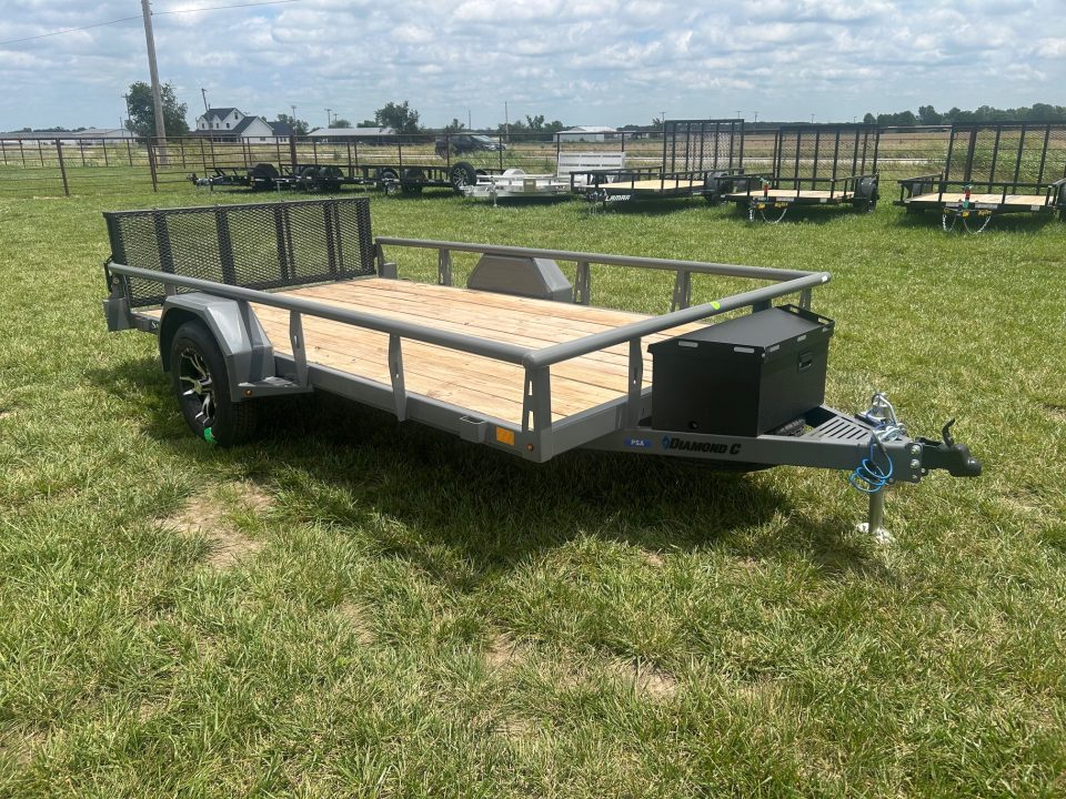 New 2026 Diamond C 77x12 Single Axle Utility w/ Aluminum Wheels, Toolbox, Bi-Fold Gate, & Spare Tire