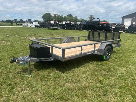 New 2026 Diamond C 77x12 Single Axle Utility w/ Aluminum Wheels, Toolbox, Bi-Fold Gate, & Spare Tire
