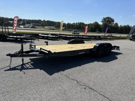 New 2026 20FT 10K WOOD FLOOR DELUXE CAR HAULER WITH 2 BRAKE AXLES AND RADIAL TIRE UPGRADE